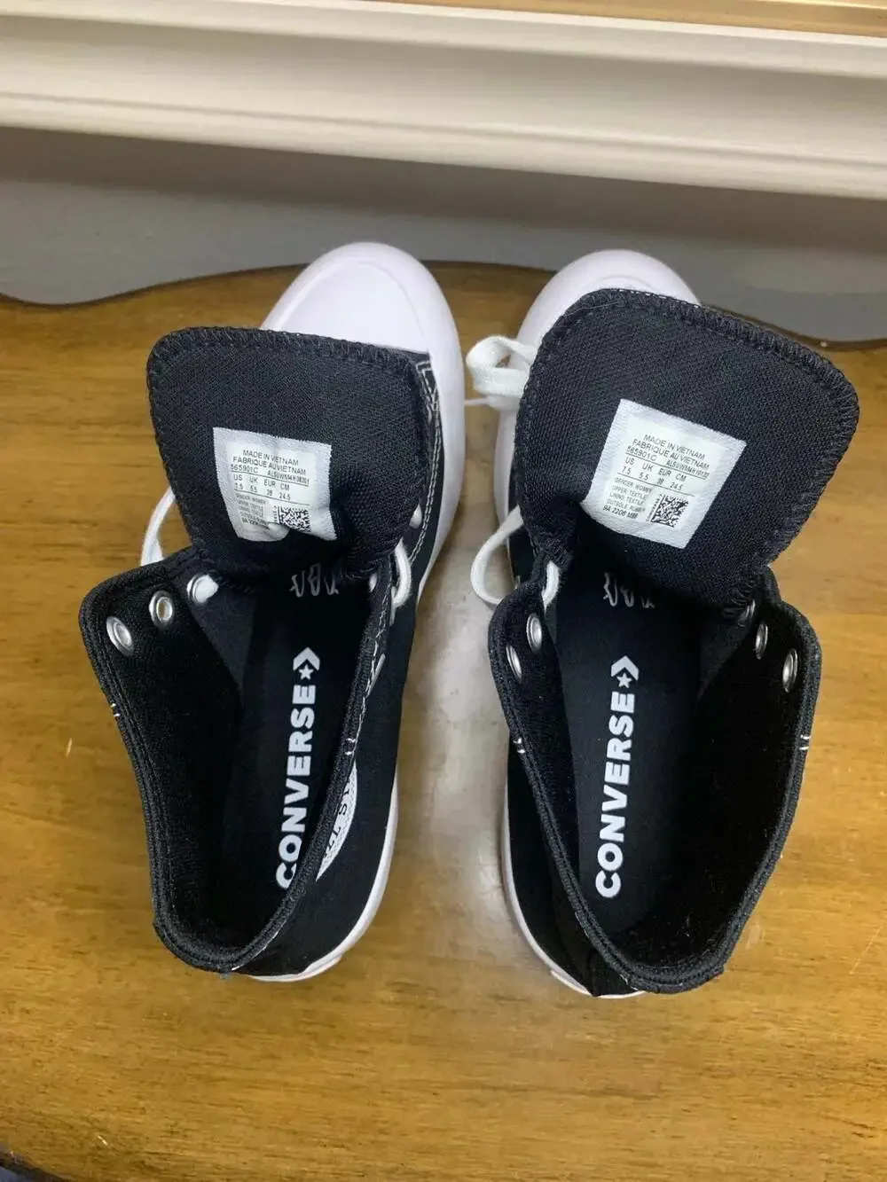 Converse All Star Lift Hi Shoes, Black Sneaker Us Women Size 7.5